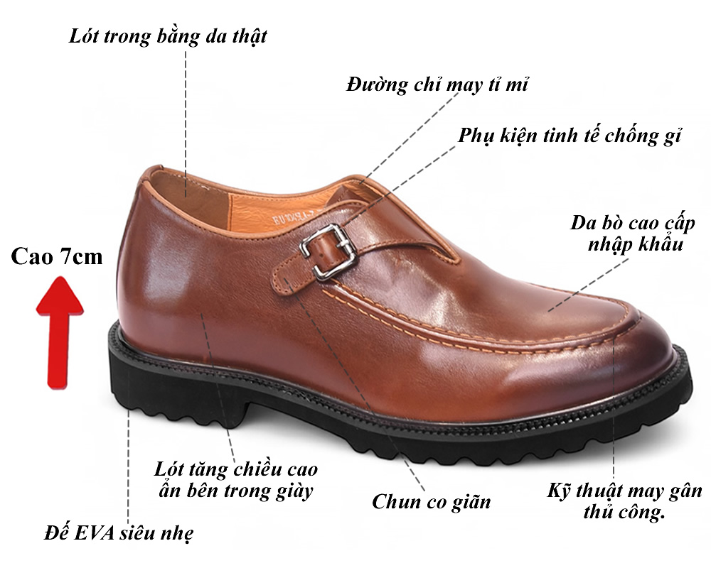 Giày đế eva siêu nhẹ tăng 7cm 7